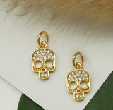 CZ Halloween Skull Charm, Sku#Y669