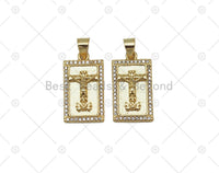 CZ Jesus Cross Charm, Sku#LK570