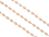 Gold Pink Gemstone Unfinished Chain by Yard, sku#LS38