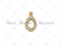 Dainty Clear CZ Micro Pave Teardrop Shape Pendant, Waterdrop Pave Pendant, 9x16mm, Sku#LK30