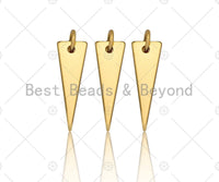 18k Shiny Gold Finish Triangle Charms, Dainty Triangle Charms, Triangle Pendant, 6x18mm, Sku#Y273