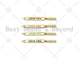 Colorful Enamel Love You Mama Word On Long Bar Pendant,18K Gold Filled Charm,Mother's Day Charm,Enamel Jewelry,4x30mm,Sku#LK394