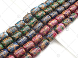 Golden Clinquant Barrel Beads, 15x20mm Spacer Beads, Cloisonne Royal Blue Color,Wholesale Gemstone,Sku#U1145