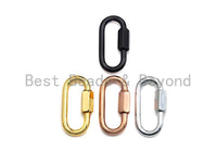 Large Oval Shape Screw Clasp, Gold/Silver/Gunmetal/Rose Gold Carabiner Clasp, Carabiner Clasp,19x36mm, sku#H244