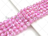 Natural Tibetan Pink Football Agate Beads, Dzi Football Agate Beads, 8mm/10mm/12mm Round Faceted Agate,15.5" Full Strand, Sku#U1114c