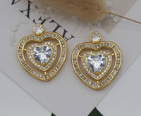 CZ Heart Charm, Sku#LK609