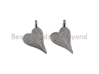 Antique Silver Tone Heart Pendant, X132