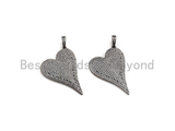 Antique Silver Tone Heart Pendant, X132