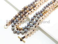 36 Long Hand Knotted Multi Color Crystal Necklace, sku #D30