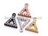 CZ Micro Pave Small Triangle Pendant/Charm, Cubic Zirconia Charm, Fashion Jewelry Findings, Gold/Silver/Rose Gold/Black Color 8x9mm, sku#B75