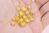 50pc Gold/Silver filigree Flower bead caps, C3