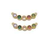 Gold Colorful Round CZ String Charm, Sku#Y727