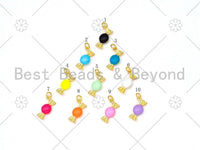 Colorful Enamel Candy Shape Pendant, 18K Gold Filled Candy Charm,Enamel Jewelry Findings, 18x8mm,Sku#F1421