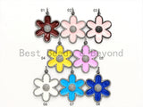 38mm LARGE NEW Enamel Colorful Flower Pendant,CZ Micro Pave Oil Drop Flower pendant,Enamel pendant,Enamel Jewelry,sku#F573