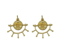 Gold Sun Face Charm, Sku#Z1458