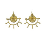 Gold Sun Face Charm, Sku#Z1458