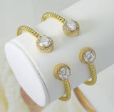 Gold Filled Ball Cuff Bracelet with CZ Diamond Dot End, Gol ball bracelet, sku#LD290