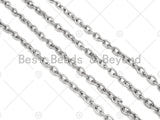 6x8mm Quality Stainless Steel Oval Link Chain by Yard, Texturized Oval Chain, Silver Unfinished Jewelry Chains, Wholesale Chain, sku#A100