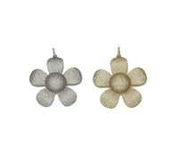 Large Gold Silver Flower Charm, Sku#ML53