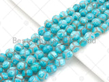 Natural Tibetan Blue Football Agate Beads, Dzi Football Agate Beads, 8mm/10mm/12mm Tibetan Round Faceted Agate,15.5" Full Strand, Sku#U1115