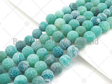 High Quality Natural Green Matt Fire Cracked Agate, Round 6mm/8mm/10mm/12mm Fire Agate, Green Fire Agate, 15.5" Full Strand, sku#UA146