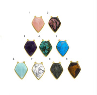 Gold Diamond Gemstone Pendant, Sku#LY03