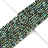 4x6mm African Turquoise Faceted Rondelle Beads, Sku#U1667