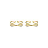 Gold Criss Cross Adjustable Ring, Sku#LX289