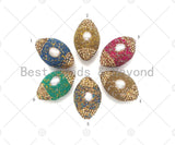 NEW Style Oval Football Shape Druzy Rhinestone Spacer Beads, Gold Tone Druzy Pearl Crystal Beads, Pave Rhinestone Spacer, 17x26mm, sku#V63