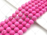Faceted Dyed Pink Turquoise Beads, 6mm/8mm/10mm Faceted Turquoise Dyed Howlite Beads,  15.5" Full Strand, sku#UA156