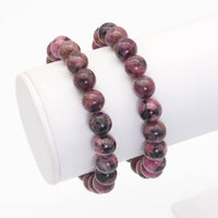 Genuine Rhodochrosite Smooth Stretchy Bracelet, Sku#EF413