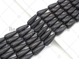 Top Quality Teardrop Shape Shungite, Smooth Shungite, Genuine Shungite Beads 8x20mm, 15.5" Full Strand, Sku#U982