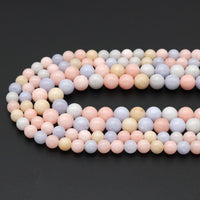 Morganite Jade Round Smooth Beads, Sku#U1820