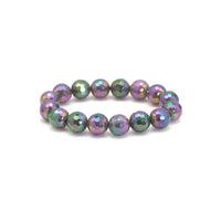 AB Mystic Gray Agate Stretchy Bracelet, Sku#EF382