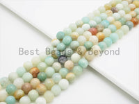 Quality Natural Amazonite beads, 6mm/8mm/10mm/12mm, Faceted Round Amazonite Gemstone Beads, 15.5inch strand, SKU#U392