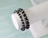 Round Smooth One Line Tibetan Agate Stretchy Bracelet, Sku#EF114