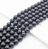 Quality Natural Jet Beads, 4mm/6mm/8mm/10mm/12mm/16mm Black Round Smooth Gemstone Beads, Black Jet Beads, 15.5inch full strand, SKU#U400