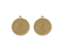 Gold Filigree Round Charm, Sku#ZX82