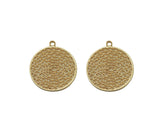 Gold Filigree Round Charm, Sku#ZX82