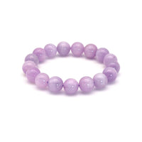 Genuine Quality Round Smooth Kunzite Stretchy Bracelet, 8mm/10mm/12mm, Sku#EF360