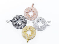 CZ Micro Pave Hollow Star Pendant/Charm, Cubic Zirconia Pendant Charm,24x31mm,1pc/2pcs, sku#F124