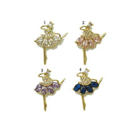 Colorful CZ Ballet Dancer Charm, Sku#JL116