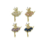 Colorful CZ Ballet Dancer Charm, Sku#JL116