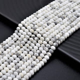 Natural Faceted Rondelle Howlite beads,2x3mm/3x5mm Natural W