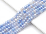 Mystic Natural Blue Banded Agate Rondelle Faceted Beads, Sku#UA265