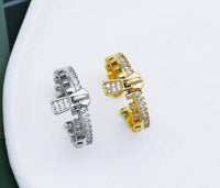 CZ Zipper Delicate Ring, Sku#X338