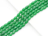 Natural 6x9mm/8x12mm Oval Faceted Emerald Jade Beads, Emerald Jade, Sku#U1435