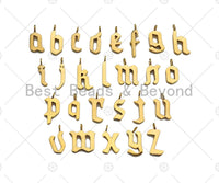 Gold Initial Charm, Gold Alphabet Pendant Bead, Old English Font Style Alphabet Letter Charm, Initials for Bracelet/Necklace,15mm,sku#Y302