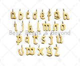 Gold Initial Charm, Gold Alphabet Pendant Bead, Old English Font Style Alphabet Letter Charm, Initials for Bracelet/Necklace,15mm,sku#Y302