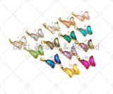 Colorful Glass Quartz Butterfly Charm, Butterfly Pendant, Necklace Bracelet Acrylic Butterfly Charm Pendant, 19x15mm,Sku#LD84